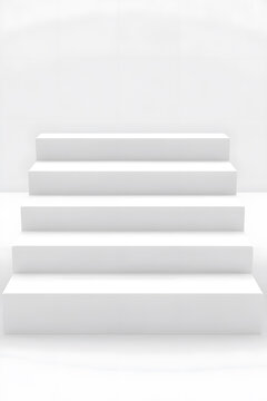 白色樓梯背景3D渲染