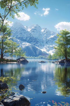寧?kù)o的山湖風(fēng)光