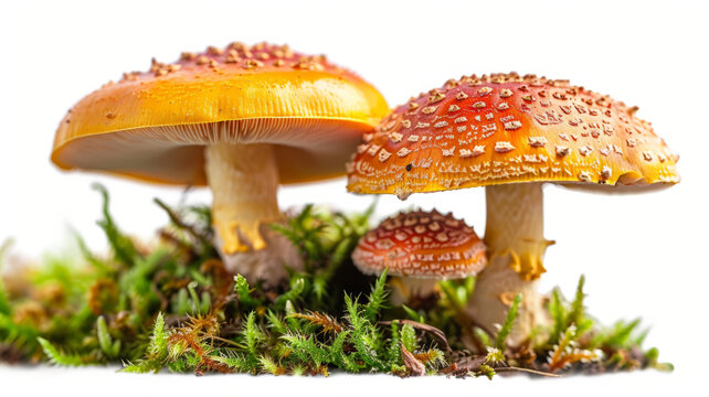 森林中的紅黃色蘑菇