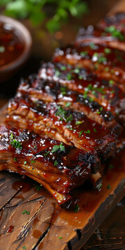 烤肉排骨特寫(xiě)