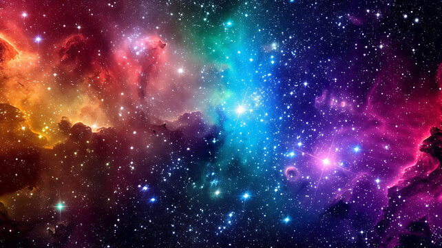 令人驚嘆的色彩鮮艷的太空和星星
