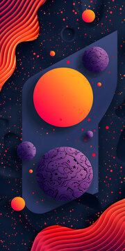 抽象星球漸變色背景