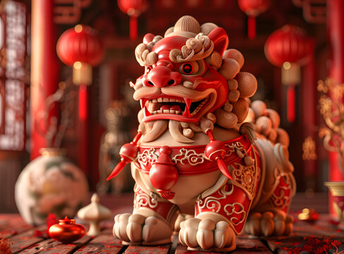 祥獅獻(xiàn)瑞鬧新春