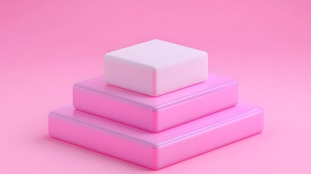 粉色白色極簡主義展示臺