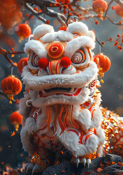 舞龍舞獅的AI圖片
