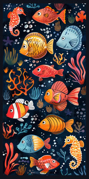 水下魚(yú)類和海洋生物