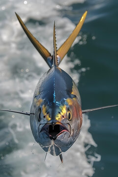 躍出水面的黃鰭金槍魚(yú)