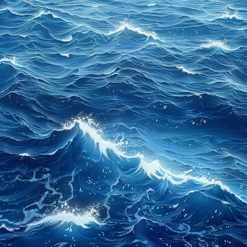 深藍(lán)海浪的AI圖片