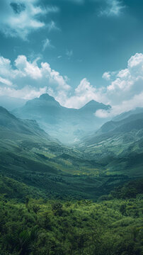 山清水秀的高山密林