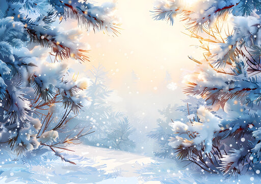 冬日雪景的AI圖片
