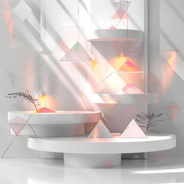 白色幾何空間