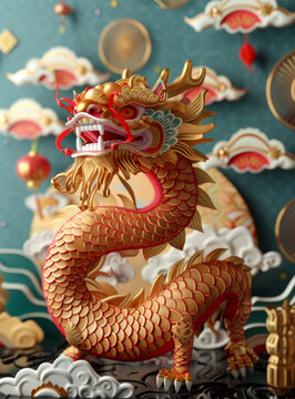祥龍獻(xiàn)瑞的AI圖片