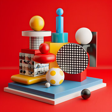 抽象幾何圖形3D