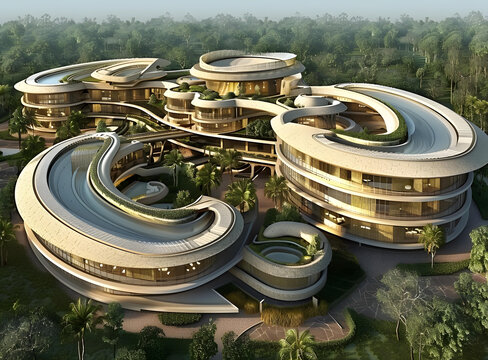 未來派的生態(tài)建筑群