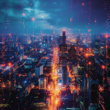 夜幕下的未來都市
