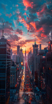 夕陽下的市