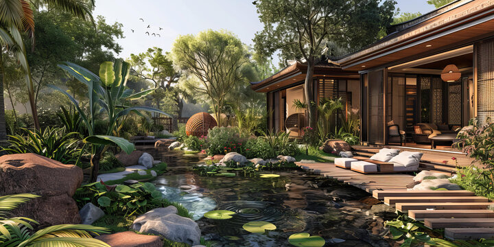 現(xiàn)代住宅與熱帶花園的完美融合
