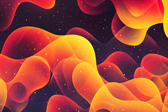抽象橙黃色曲線背景