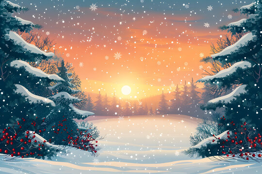 冬日雪景的AI圖片