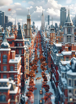 第五大道上的冬日雪景