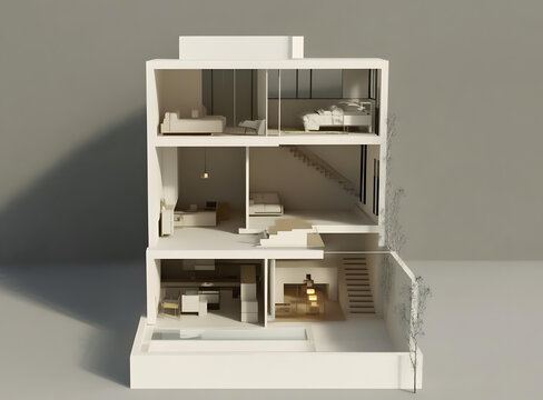 現(xiàn)代住宅剖面建筑設(shè)計(jì)圖