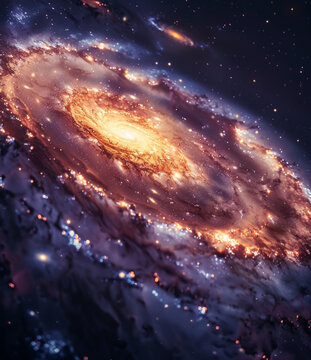 宇宙中閃爍著星光和塵埃的壯麗螺旋星系