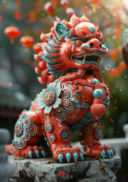 石獅子的AI圖片