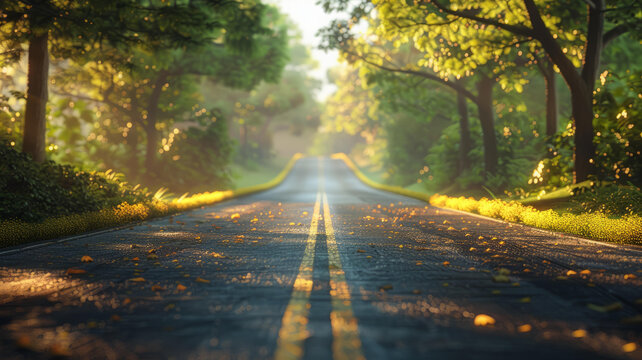 森林公路的AI圖片