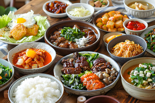 豐盛的韓式料理美食