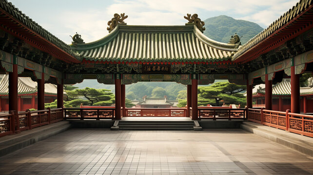 中國傳統(tǒng)建筑綠瓦屋頂?shù)耐ピ? style=