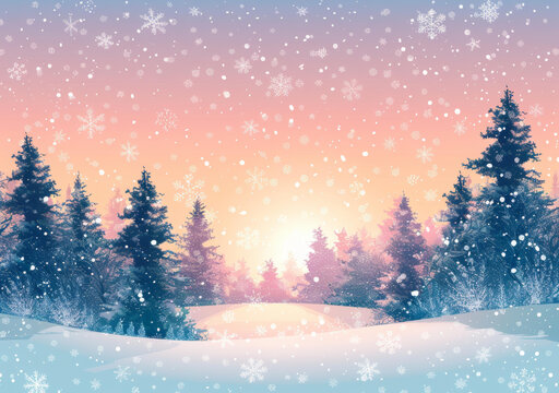 冬日雪景的AI圖片