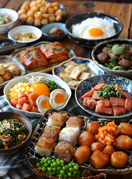 一桌子的美味日式料理