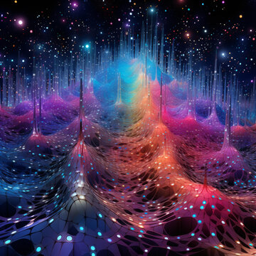 發(fā)光山脈：抽象3D景觀