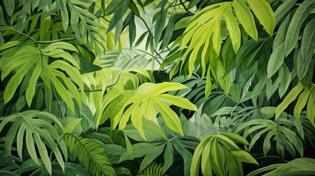 郁郁蔥蔥的熱帶植物綠葉