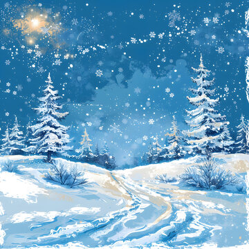 冬日的雪景