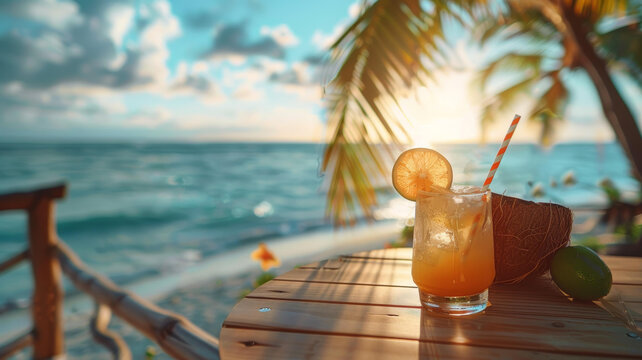 海灘日落雞尾酒