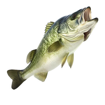 [免摳素材]躍出水面的大嘴鱸魚