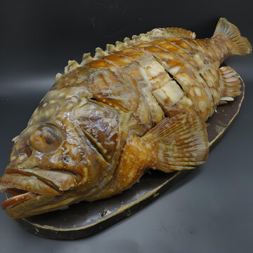 一個(gè)被剖開的干魚標(biāo)本