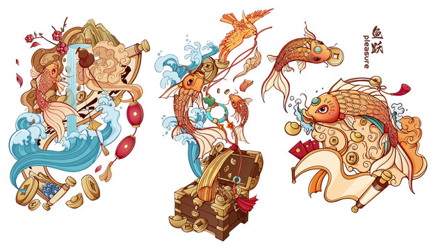 錦鯉魚春節(jié)年畫