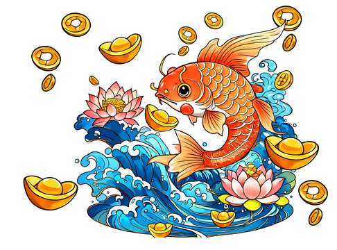 錦鯉魚(yú)春節(jié)年畫(huà)