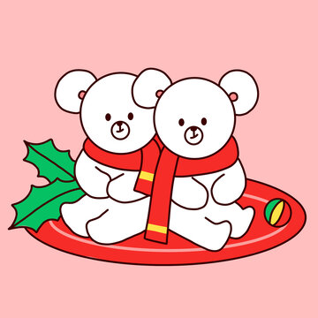 2只熊坐在墊子上