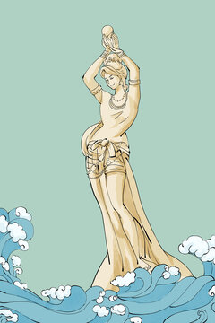 珠海漁女手繪