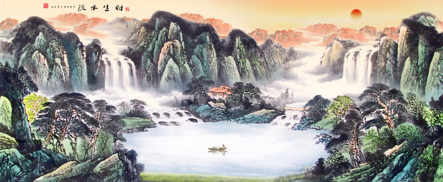 聚寶盆風水畫