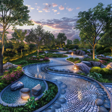 現(xiàn)代花園景觀設(shè)計效果圖