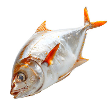 [免摳素材]一條大金槍魚躺在白色背景上