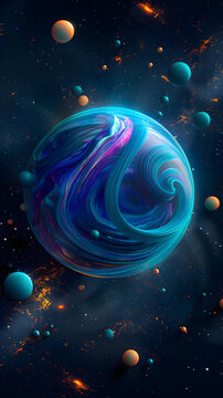 抽象星球與宇宙星空背景