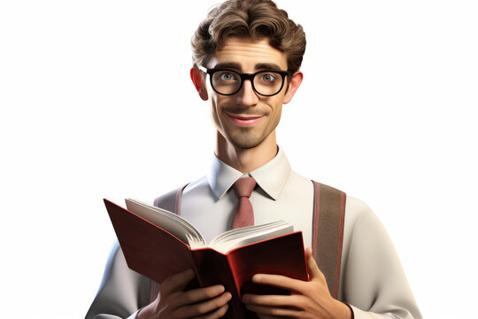 一個男人在看書的插圖