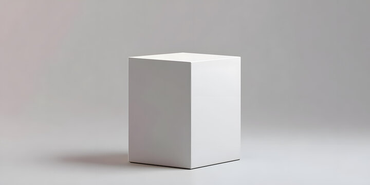 灰色背景白色立方體展示臺(tái)