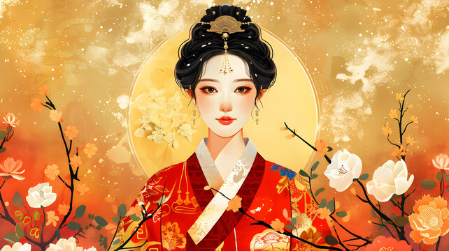 身穿漢服的女子