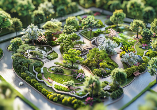 俯瞰城市公園